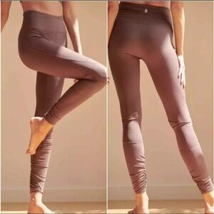 Free People Movement Mauve XS High Rise Ankle Freeform Ruched Leggings Fitness